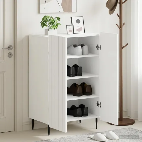 vidaXL Skoskab ZWOLLE Hvid 59,5 x 39,5 x 91,5 cm