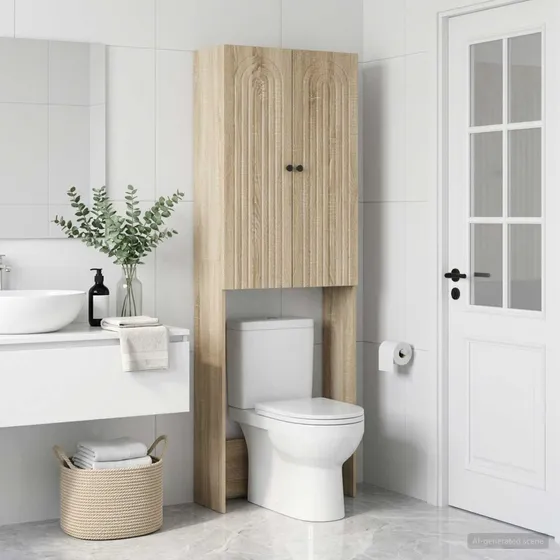 vidaXL Toiletskab ALKMAAR Sonoma-eg 66 x 25,5 x 190 cm