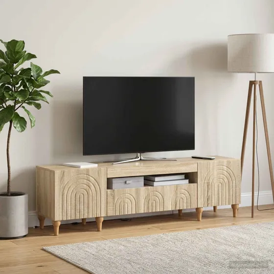 vidaXL ALKMAAR LED TV-skab - Sonoma-eg - 153x35x43 cm