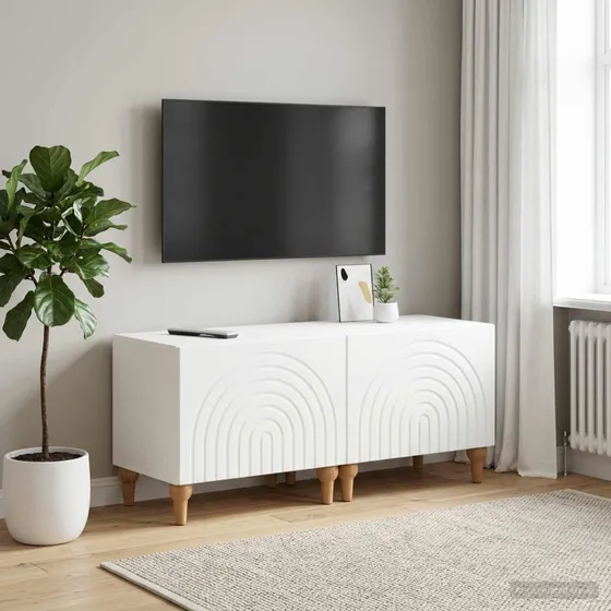 vidaXL TV-skab i hvidt konstrueret træ, 98x35x43 cm