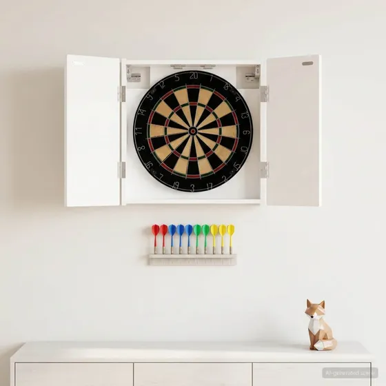 vidaXL Dartboard Skab ALKMAAR Hvid højglans 52,5 x 53,5 cm