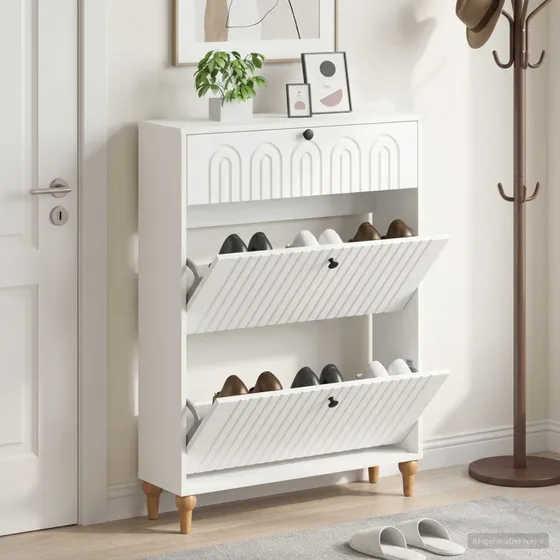 vidaXL ALKMAAR Skoskab - Hvid - 78 x 24 x 103 cm