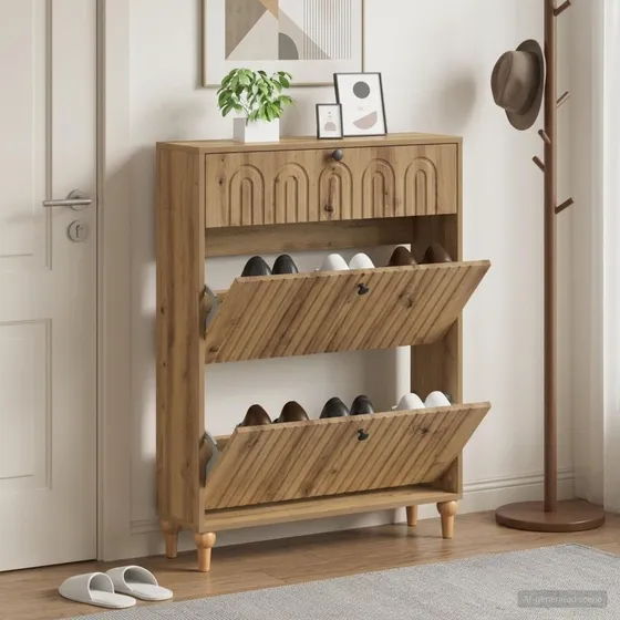 vidaXL ALKMAAR Skoskab i Artisan-eg - 78 x 24 x 103 cm