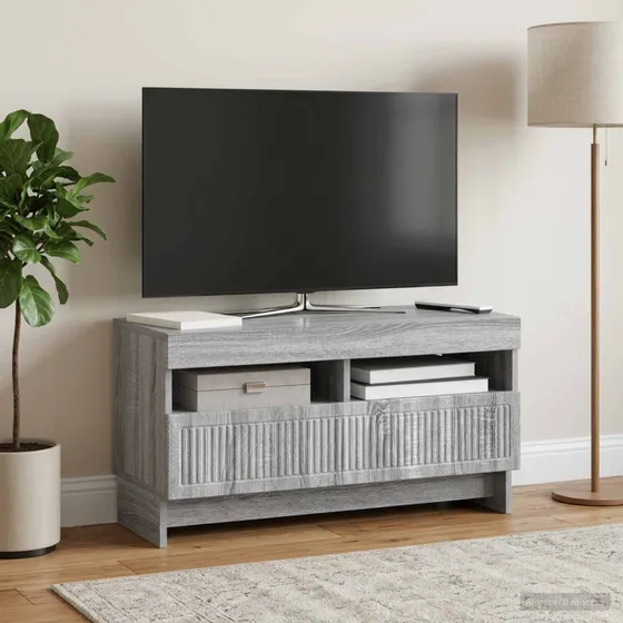 vidaXL ALKMAAR LED TV-skab - Grå Sonoma - 81 x 35 x 43 cm
