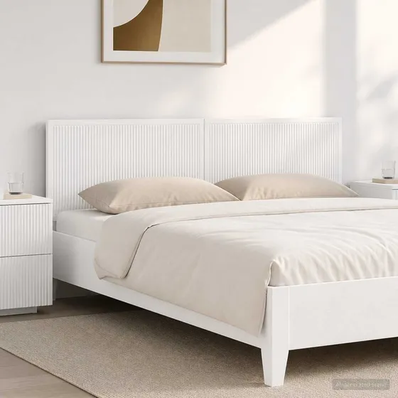 vidaXL Væghængt hovedgærde EDE Hvid højglans 180x50 cm