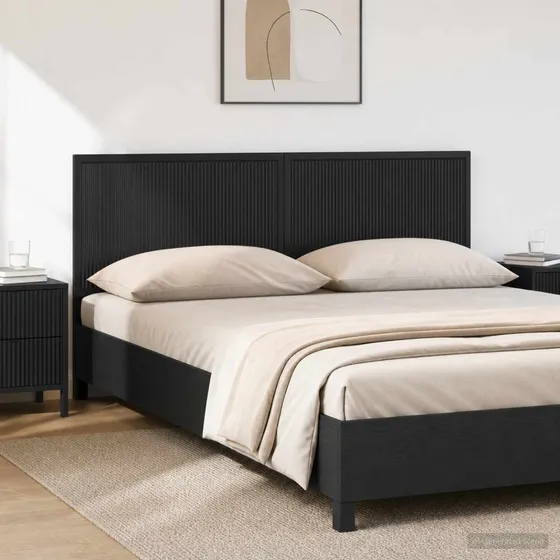 vidaXL Væghængt hovedgærde EDE Sort - 180 x 50 cm