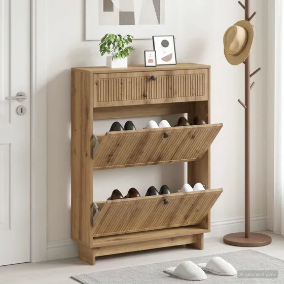 vidaXL Skoskab EDE Artisan-eg 78 x 24 x 103 cm