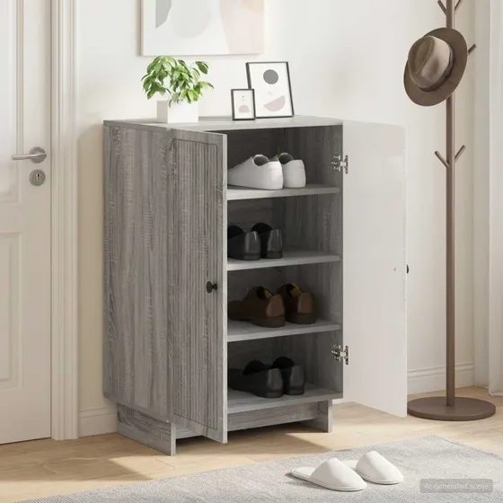 vidaXL Skoskab EDE Grå Sonoma 59,5 x 39,5 x 90 cm
