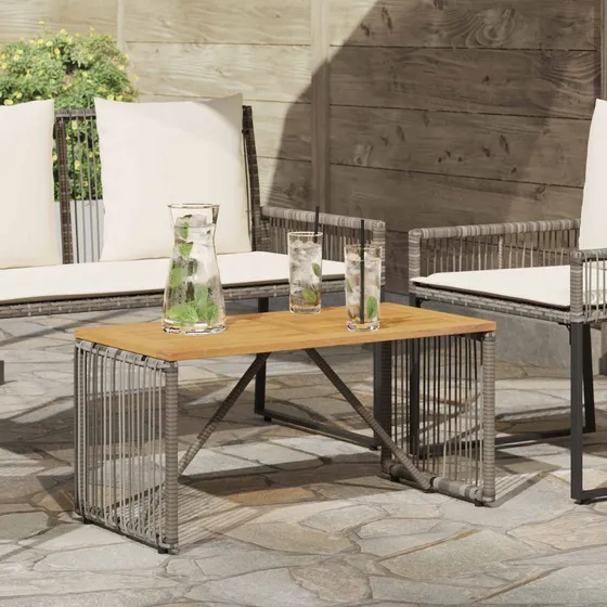 vidaXL Udendørs Bord i Polyrattan og Akacie, 80 x 40 x 40 cm