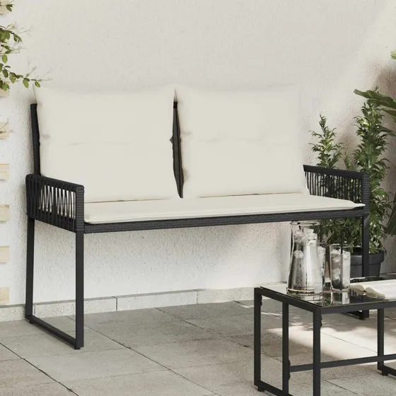 vidaXL Udendørs 2-personers bænk i polyrattan, 110 x 59 x 82 cm
