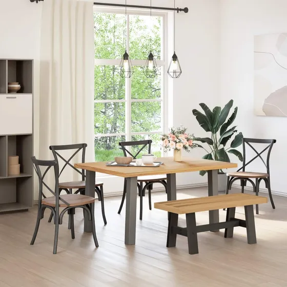 vidaXL Spisebænk NOAIN 120 x 41 x 45 cm i massivt fyrretræ
