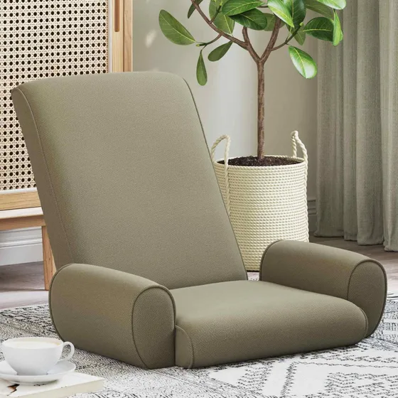 vidaXL Justerbar Gulvstol i Kakifarvet Kornet Velour