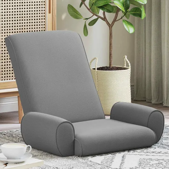 vidaXL Justerbar Gulvstol i Mørkegrå Kornet Velour