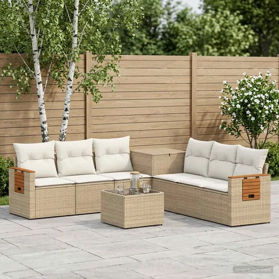 vidaXL Sofa Sæt 8 dele, Beige/Cremehvid, 55x55x37 cm