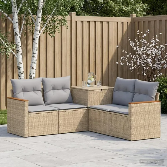 vidaXL Sofa Sæt 5 stk. Beige/Grå 179 x 179 x 85 cm
