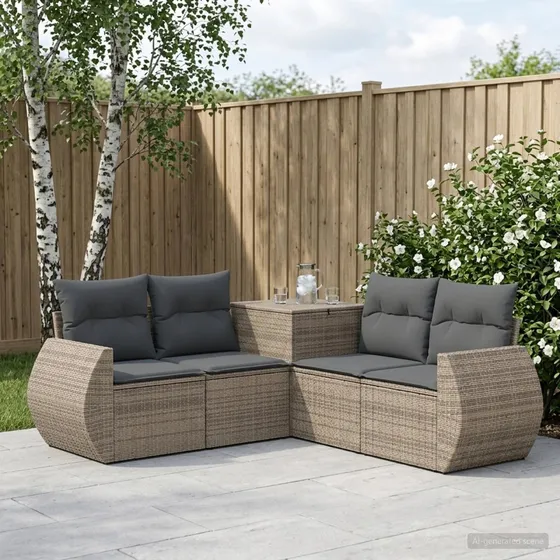vidaXL Sofa Sæt 5 stk. Grå/Mørkegrå 188 x 188 x 85 cm