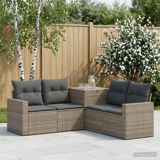 vidaXL Sofa Sæt 5 dele Grå/Mørkegrå 182,5 x 182,5 x 85 cm
