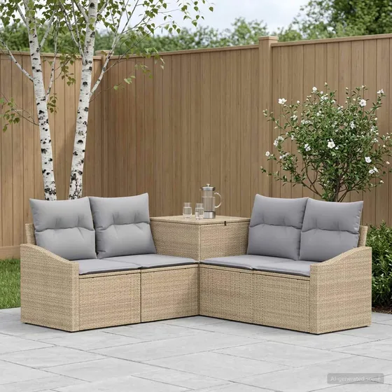 vidaXL Sofa Sæt 5 stk. Beige/Grå 178,5 x 178,5 x 85 cm