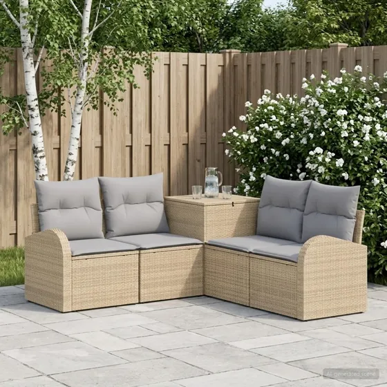 vidaXL Sofa Sæt 5 stk. Beige/Grå 179x179x85 cm