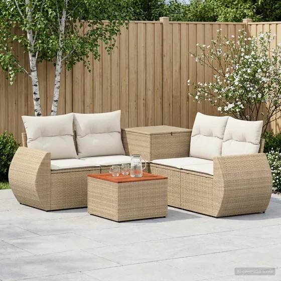 vidaXL Sofa Sæt 6 stk. Beige og cremehvid 55 x 55 x 37 cm