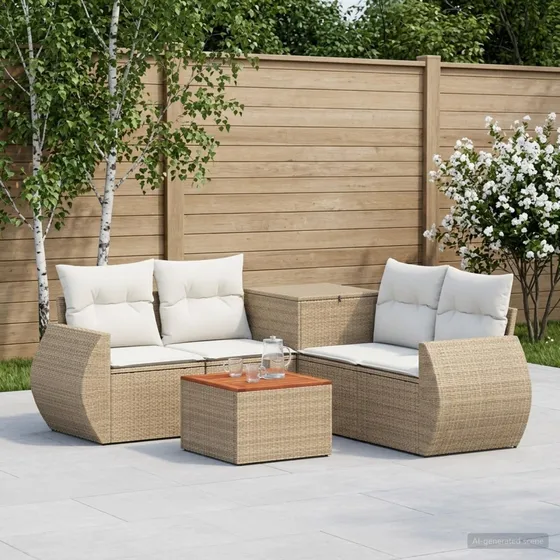 vidaXL Sofa Sæt 6 stk. Beige og cremehvid 55 x 55 x 37 cm
