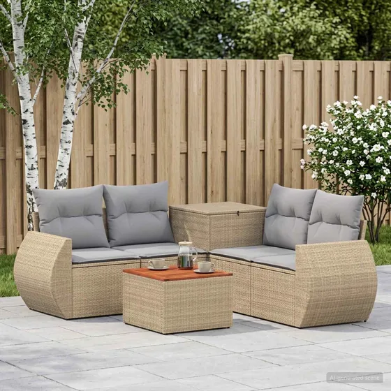 vidaXL Sofa Sæt 6 stk. Beige/Grå 55x55x37 cm