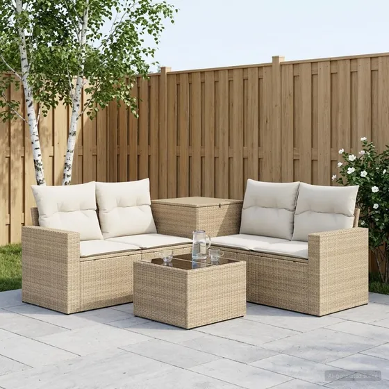 vidaXL Sofa Sæt 6 stk. Beige og cremehvid 55 x 55 x 37 cm