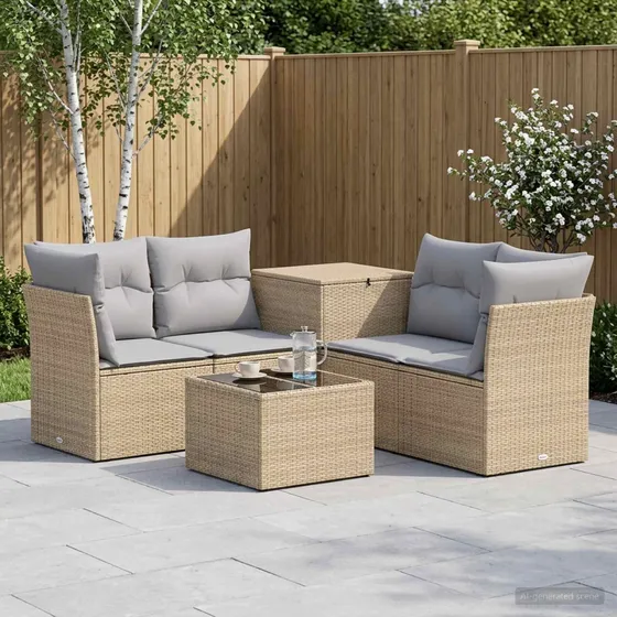 vidaXL Sofa Sæt 6 stk. Beige/Grå 55x55x37 cm