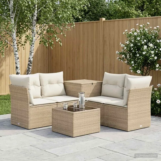 vidaXL Sofa Sæt 6 stk. Beige/Cremehvid 55x55x37 cm