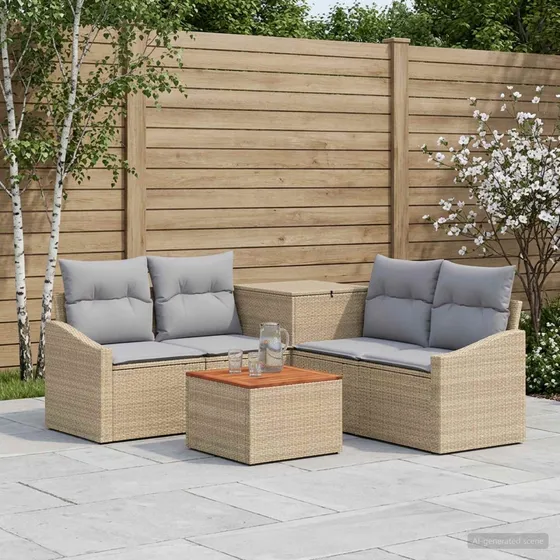 vidaXL Sofa Sæt 6 stk. Beige & Lys Grå