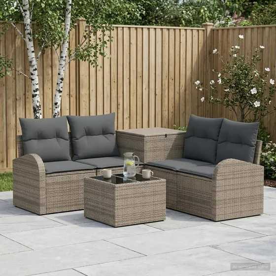 vidaXL Sofa Sæt 6 dele, Grå/Mørkegrå, Modulært Design