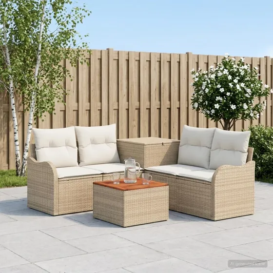 vidaXL Sofa Sæt 6 stk. Beige/Cremehvid 55x55x37 cm