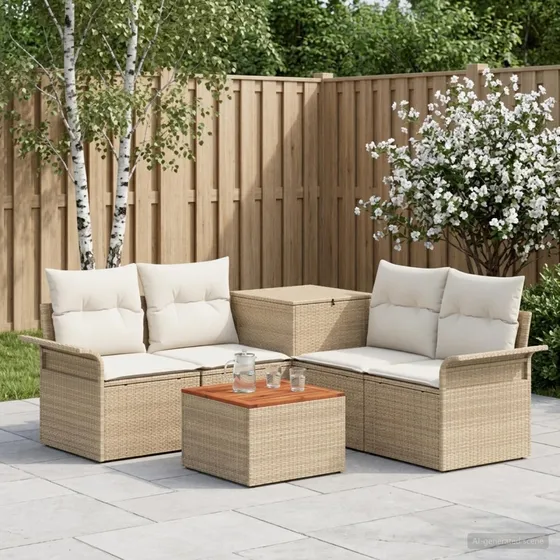vidaXL Sofa Sæt 6 stk. 4-personers i beige og cremehvid