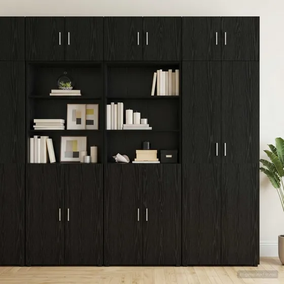 vidaXL Opbevaringsskab Sort Eg 70 x 42,5 x 225 cm
