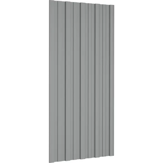 vidaXL Tagpanel 12 stk. Grå 100 x 45 cm Galvaniseret stål