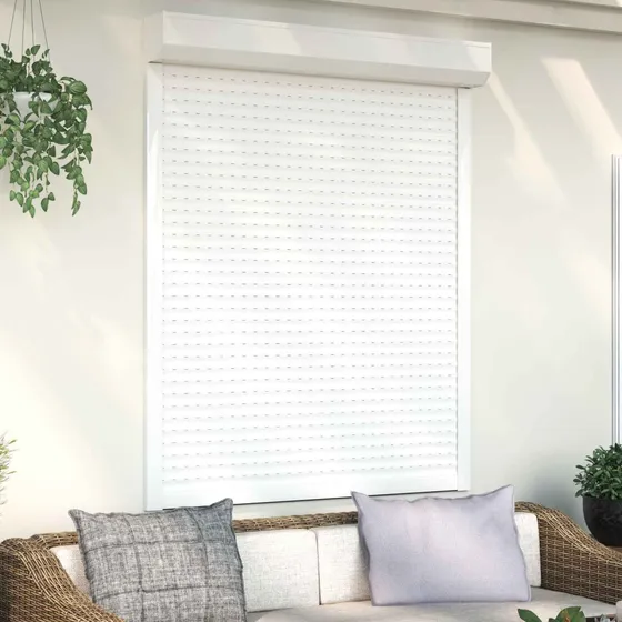 vidaXL Rullegardin Hvid 120 x 150 cm - Aluminium og Polyurethan