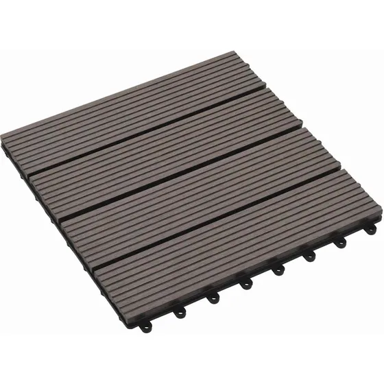 vidaXL Terrasse Flise 11 stk. Mørk Brun 30 x 30 cm WPC
