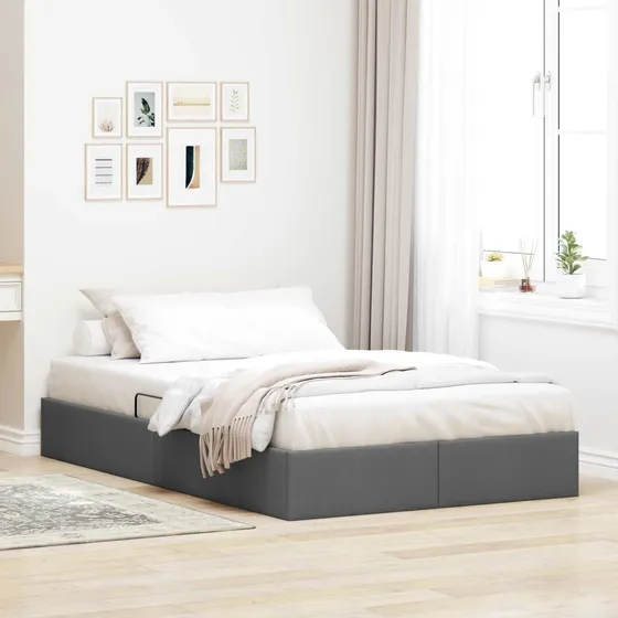 vidaXL Ottoman Sengestel med opbevaring 120x200 cm Mørkegrå