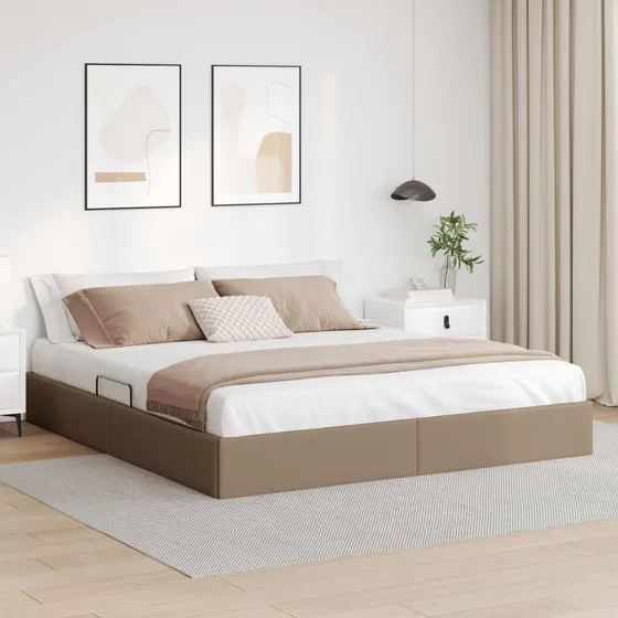 vidaXL Ottoman Sengestel 180 x 200 cm - Cappuccino Kunstlæder