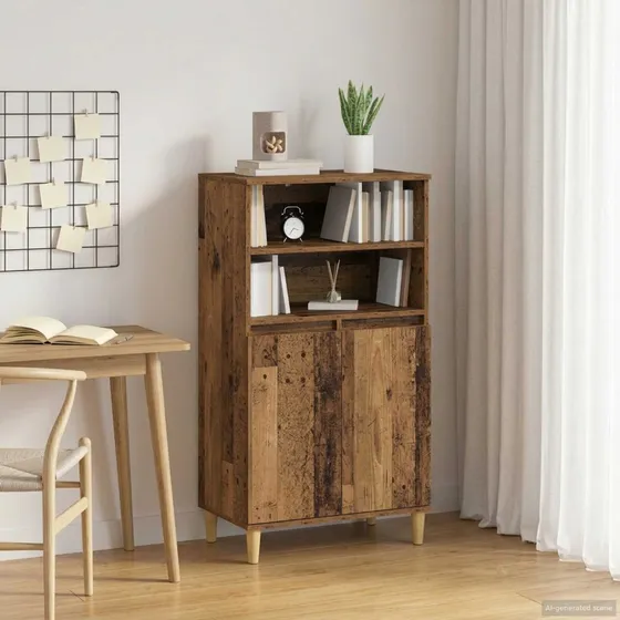 vidaXL Højskab i gammelt træ, 60 x 36 x 110 cm