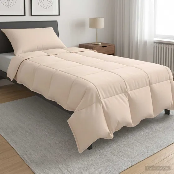vidaXL Dyne- og pudesæt 137x200 cm Vinter Beige Kapok