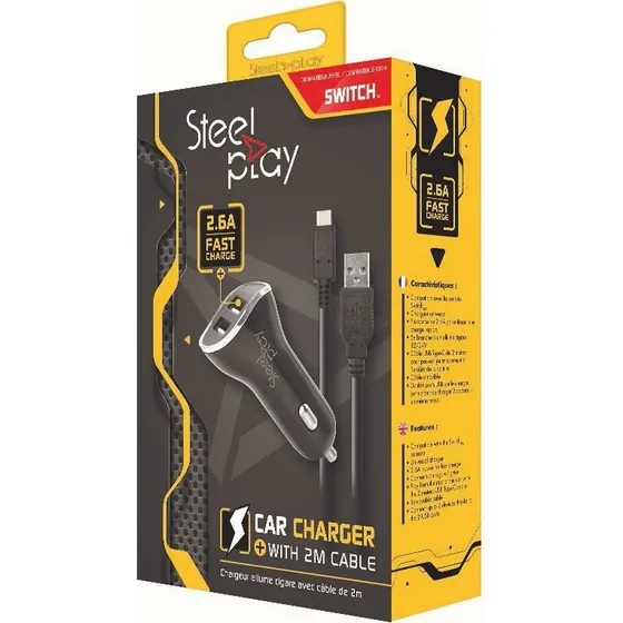 Steelplay Biloplader til Nintendo Switch  2x USB