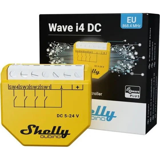 Shelly Qubino Wave I4 DC – 4-kanals Z-Wave inputmodul (5-24VDC)