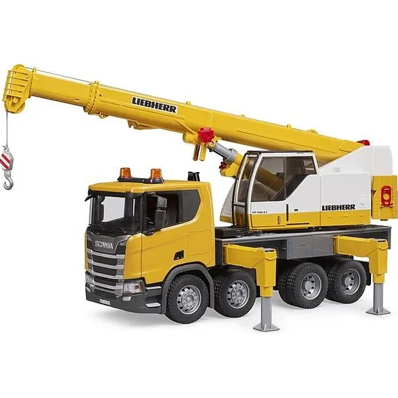 Bruder Scania Super 560R Liebherr kranbil m. lyd & lys