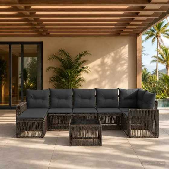 vidaXL Havesofa Sæt 8 stk. Grå og Mørkegrå Polyrattan