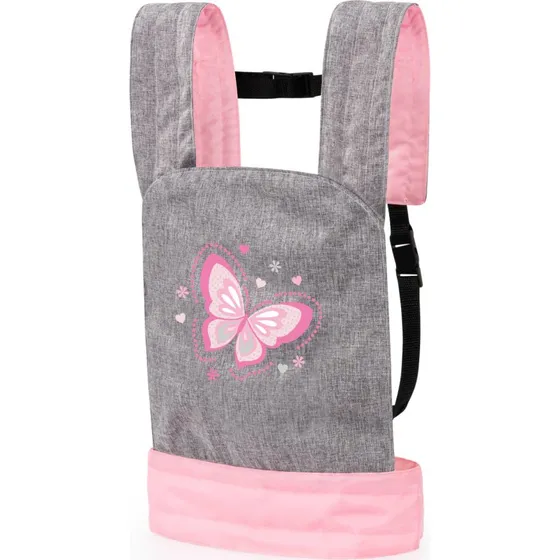 Bayer Dukke Bæresele, Grå/Lyserød – Til dukker op til 46 cm