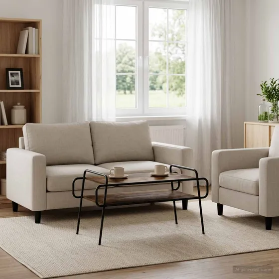 vidaXL Sofabord Røget Eg 100 x 50 x 51 cm