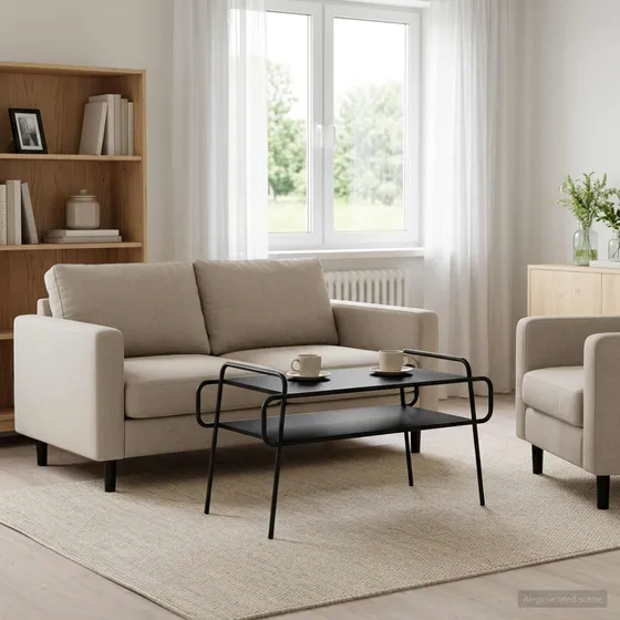 vidaXL Sofabord Sort Eg 100 x 50 x 51 cm - Konstrueret Træ