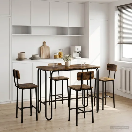 vidaXL Spisebord 100x50x75 cm i Røget Eg med Stålben