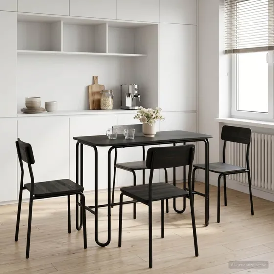 vidaXL Spisebord 100x50x75 cm - Sort Konstrueret Træ